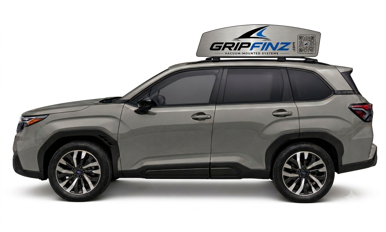 SUV with GripFinz modular rooftop display panel